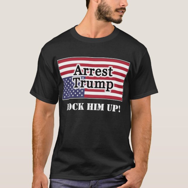 Camiseta Arrestar a Trump por la bandera estadounidense (Anverso)