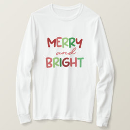 Camiseta Arriba de la manga larga de los navidades - Feliz