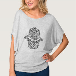 Camiseta arriba del círculo florido femenino de hamsa triba