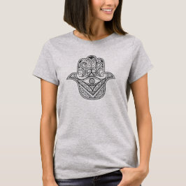 Camiseta arriba del círculo florido femenino de hamsa triba