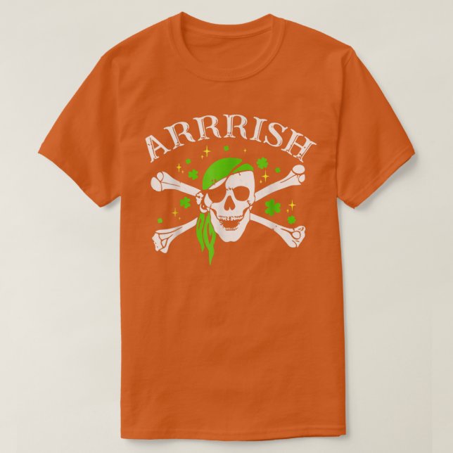 Camiseta Arriba Feliz Chiste Pirata Irlandés St (Diseño del anverso)