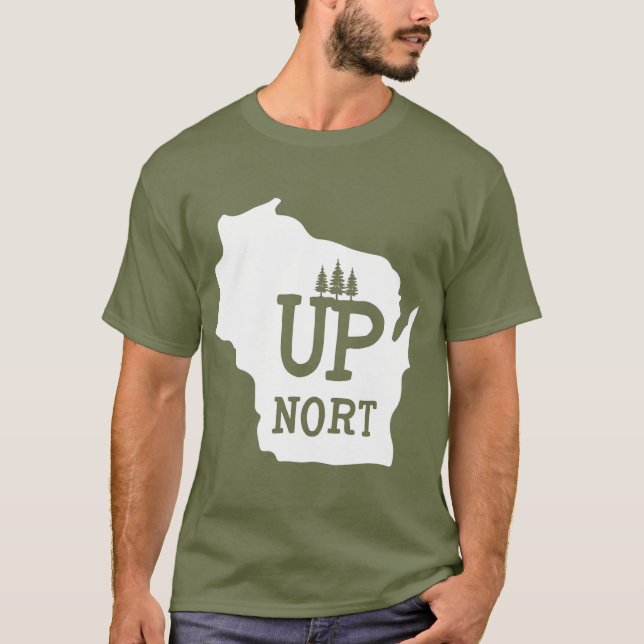 Camiseta Arriba Norte    WisconsinYooper Hacia Norte (Anverso)