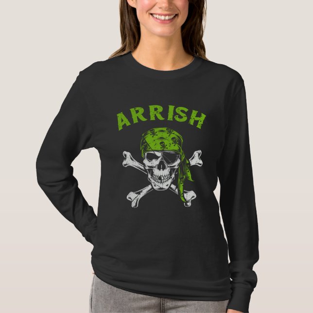 Camiseta Arrish Irish Pirate  St Patricks Day St Paddys Day (Anverso)