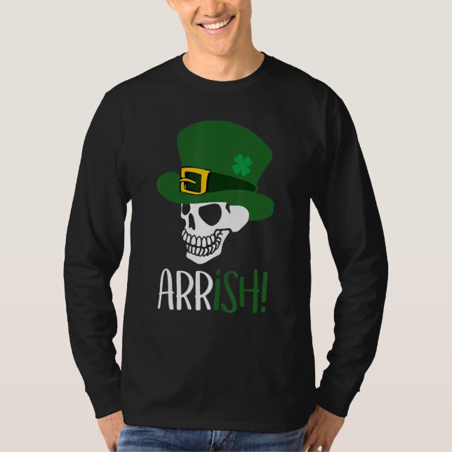 Camiseta Arrish Pirate Skeleton Funny Día Holi (Anverso)