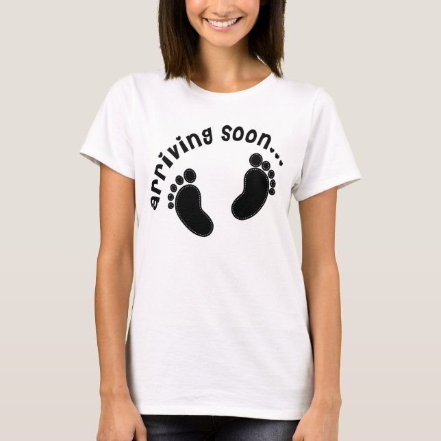 Camiseta Arriving Soon Maternity Tees (Anverso)