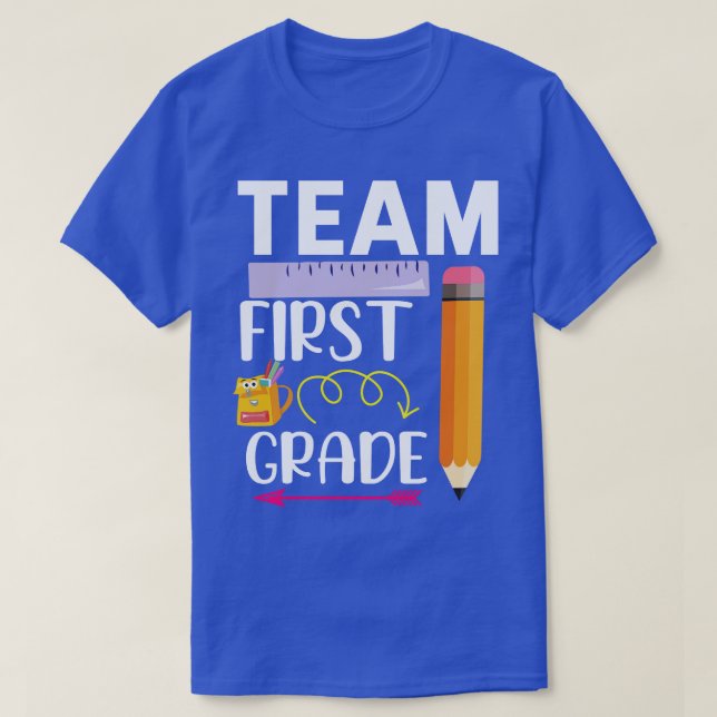 Camiseta Arrnow Rule Pencil Team First Grado Estudiante Bac (Diseño del anverso)