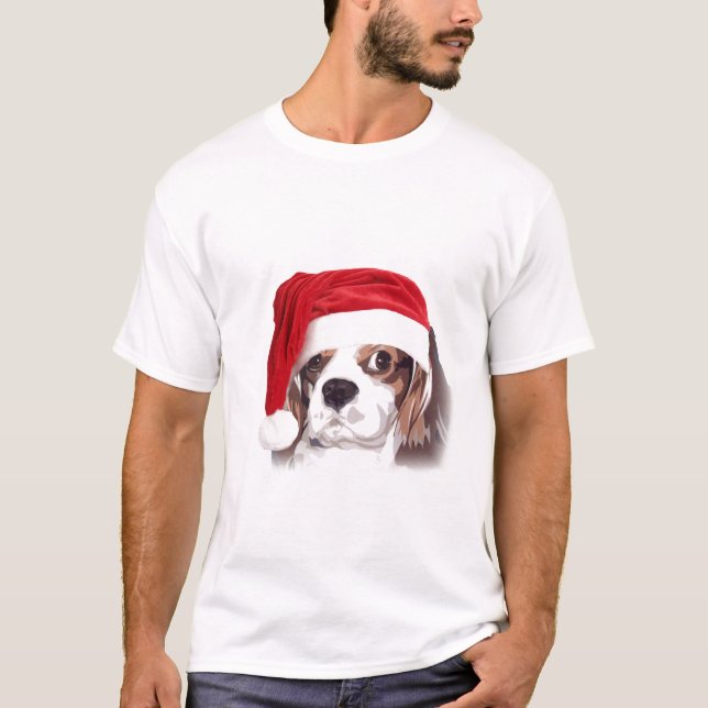 Camiseta arrogante de Santa del perro de aguas de (Anverso)