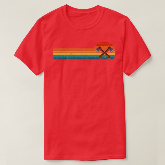Camiseta Arrojamiento de hacha con angustia retro (Diseño del anverso)