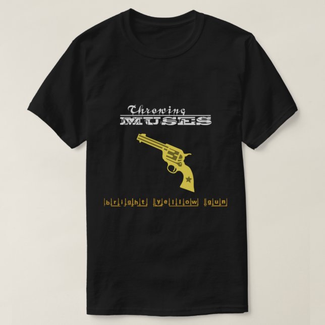 Camiseta Arrojando máscaras de un brillante arma amarilla e (Diseño del anverso)