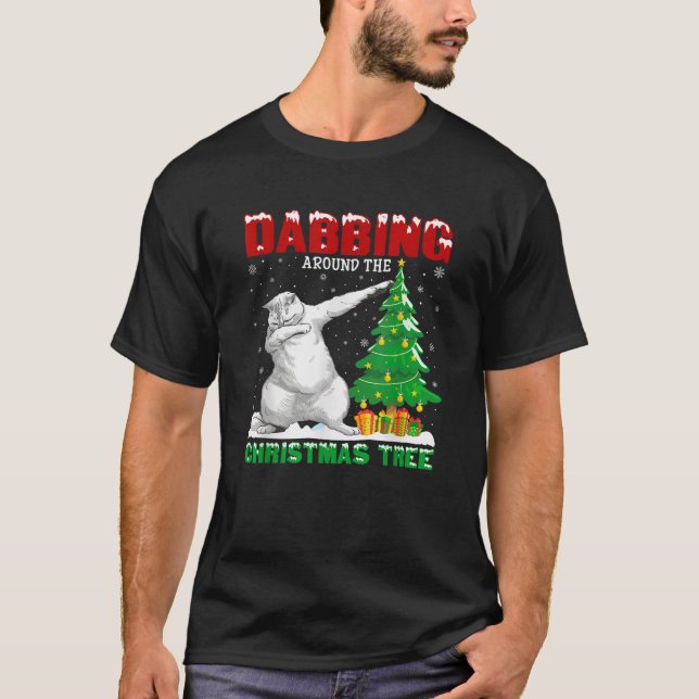 Camiseta Arrojándose en torno a navidades de gatos persas e (Anverso)