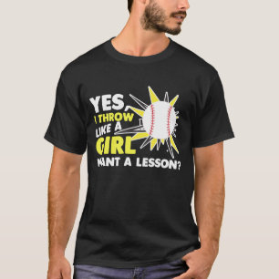 Camiseta Arroje Como Un Chica De Softball Jugador De Béisb