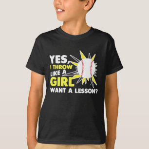 Camiseta Arroje Como Un Chica De Softball Jugador De Béisb