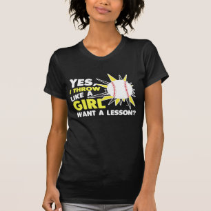 Camiseta Arroje Como Un Chica De Softball Jugador De Béisbo