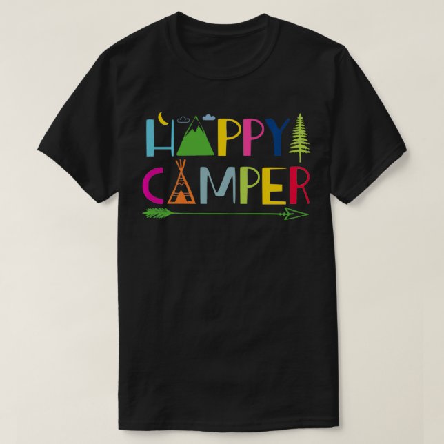 Camiseta Arrow Camper Happy Summer Camp Camping Gift Hombre (Diseño del anverso)
