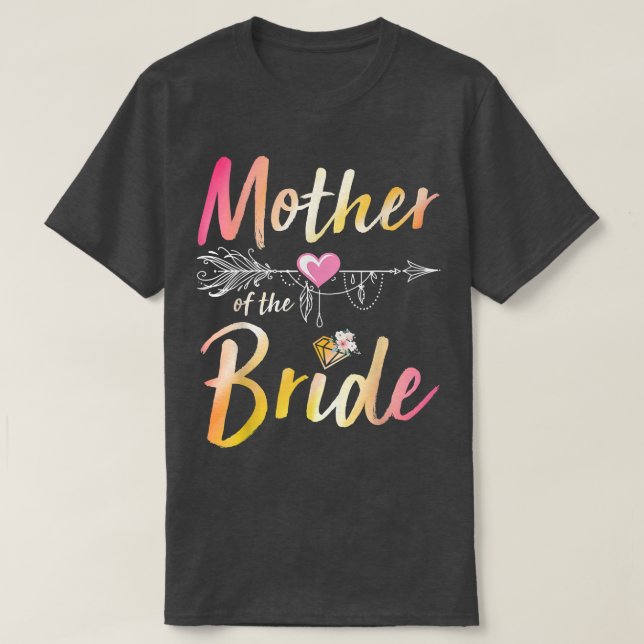 Camiseta Arrow Hearts Happy Wdding Day Para Mí Madre De (Diseño del anverso)