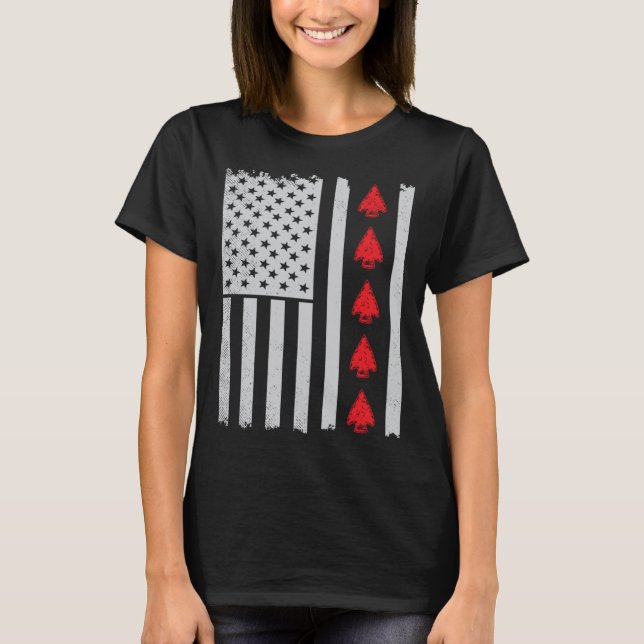 Camiseta Arrowhead hunter american flag hunting arrowheads (Anverso)