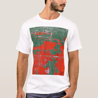 Camiseta Arroz de acero colorido, fondo texturado.