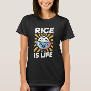 Camiseta Arroz Divertido es la Vida Amante de la Comida Fil