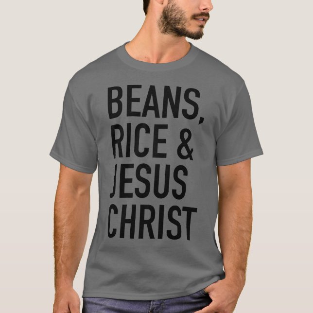 Camiseta Arroz frijol y Jesucristo Deuda Journey Free Journ (Anverso)