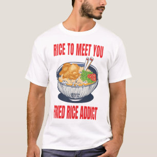 Camiseta Arroz frito Addicto Hombres Blanco