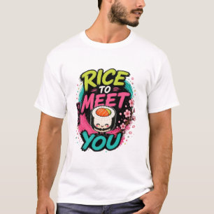 Camiseta Arroz para Conocerte – Diseño de Sushi Kawaii Lind