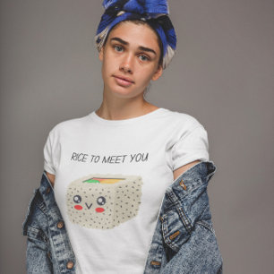 Camiseta Arroz Para Conocerte Kawaii Sushi T-Shirt