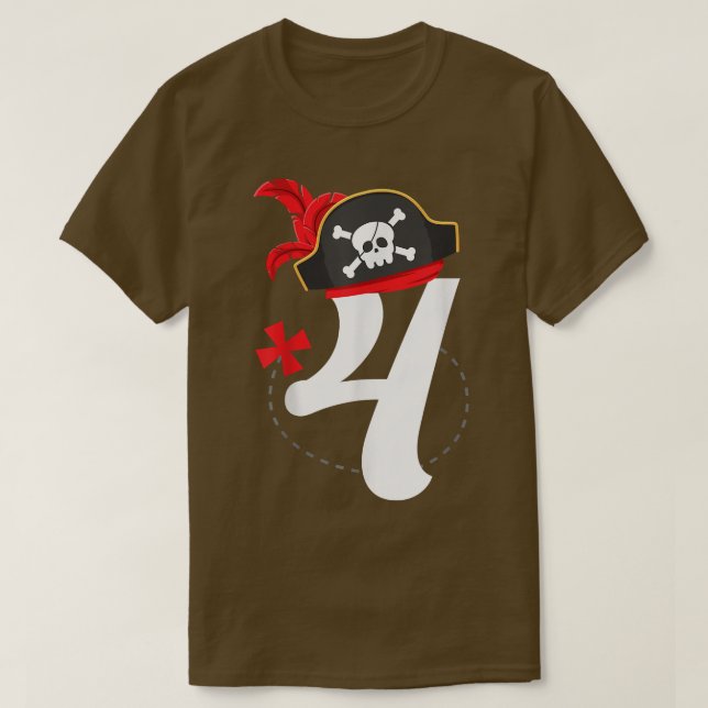 Camiseta Arrr Im 4, Cute Pirate Hat 4th Birthday Party Boys (Diseño del anverso)