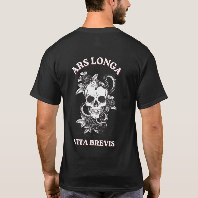 Camiseta Ars Longa Vita Brevis Cráneo y Serpiente (Reverso)