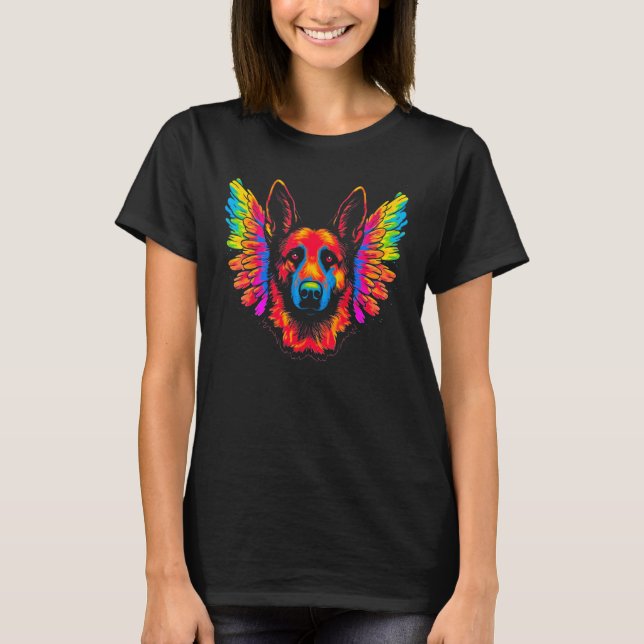 Camiseta Art Angel Heaven German Shepherd Dog (Anverso)