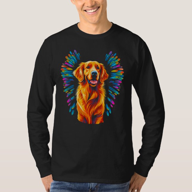 Camiseta Art Angel Wings Heaven Golden Retriever Dog (Anverso)