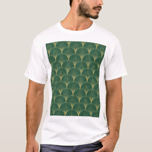 Camiseta Art Deco de la hoja de palma verde