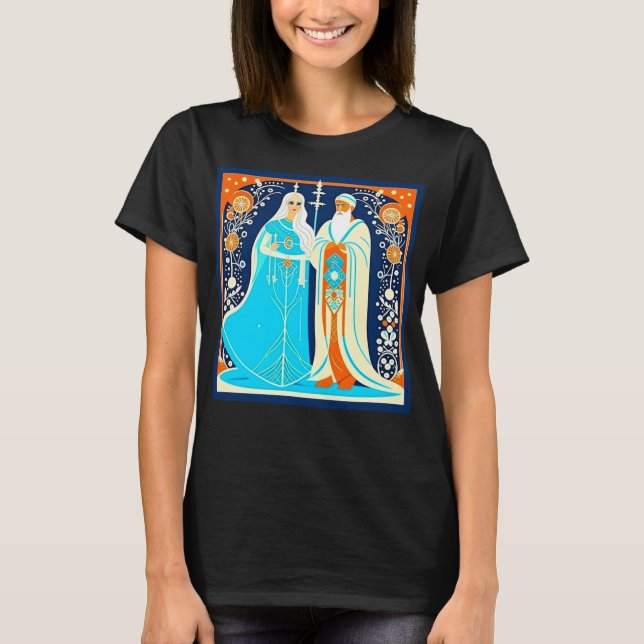 Camiseta Art Deco de Moroz y Snow Maiden (Anverso)