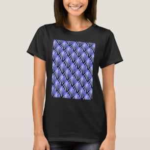 Camiseta Art Deco Tropical Beach Palm Vacation Blue On Blac