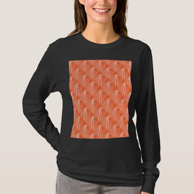 Camiseta Art Deco Tropical Beach Palm Vacation Vector Orang (Anverso)