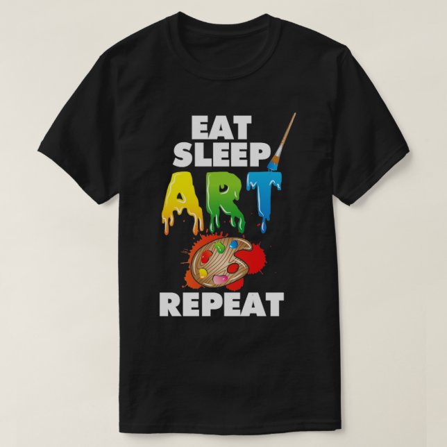 Camiseta Art Eat Sleep Art Repetir (2) (Diseño del anverso)