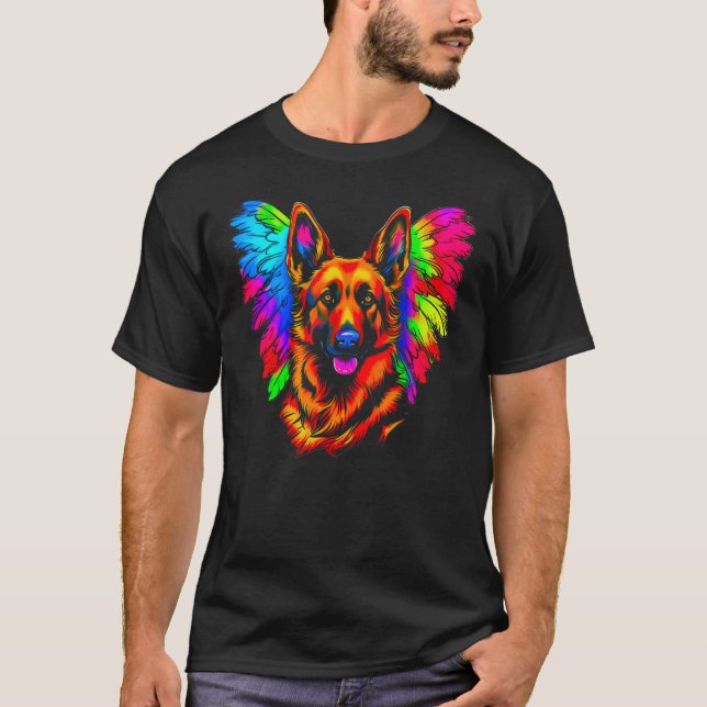 Camiseta Art German Shepherd Dog Angel Wing (Anverso)