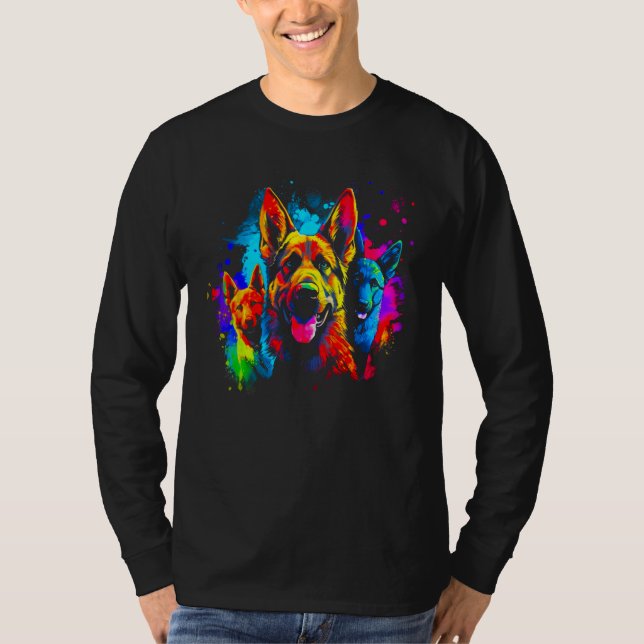 Camiseta Art German Shepherd Dog Family (Anverso)