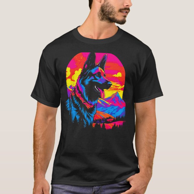 Camiseta Art German Shepherd Dog Hike (Anverso)