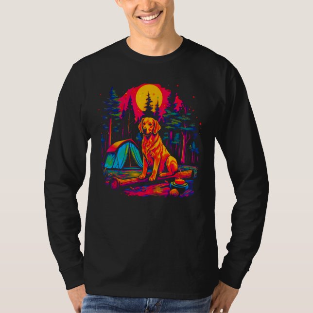 Camiseta Art Golden Retriever Dog Camping (Anverso)