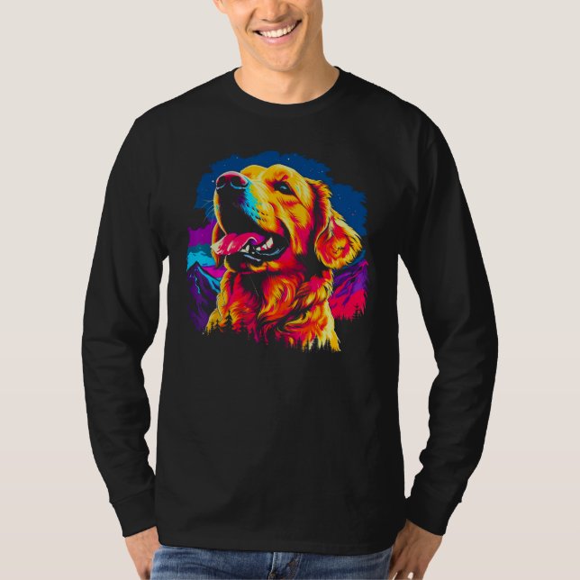 Camiseta Art Golden Retriever Dog Hiking (Anverso)