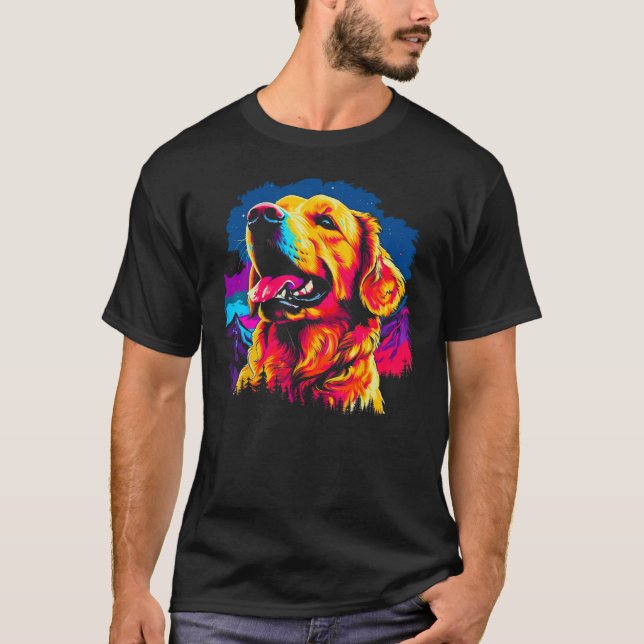 Camiseta Art Golden Retriever Dog Hiking (Anverso)