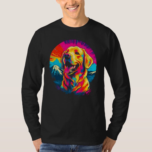 Camiseta Art Golden Retriever Dog Mountain (Anverso)