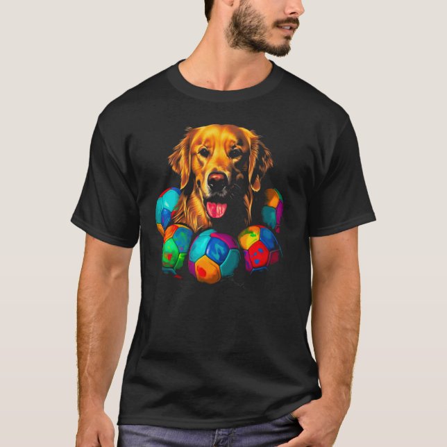 Camiseta Art Golden Retriever Dog Soccer (Anverso)