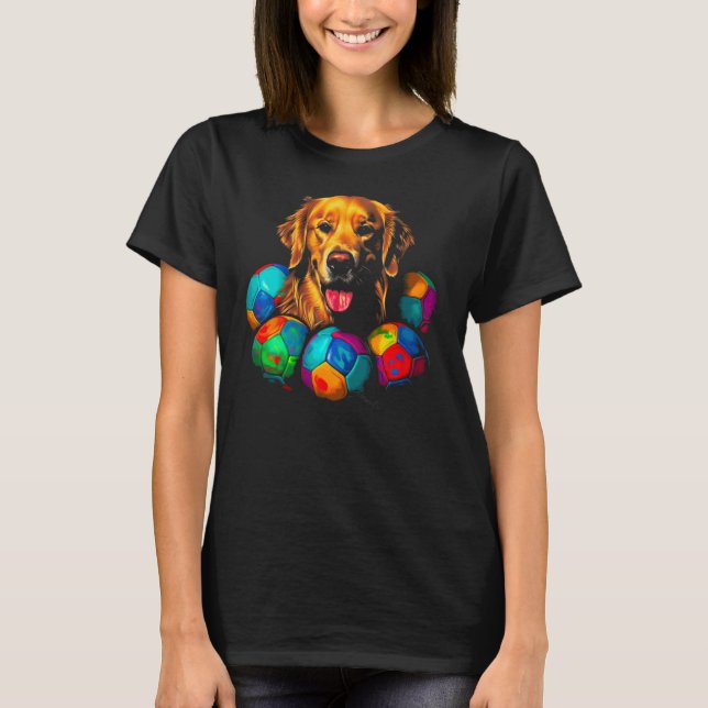 Camiseta Art Golden Retriever Dog Soccer (Anverso)