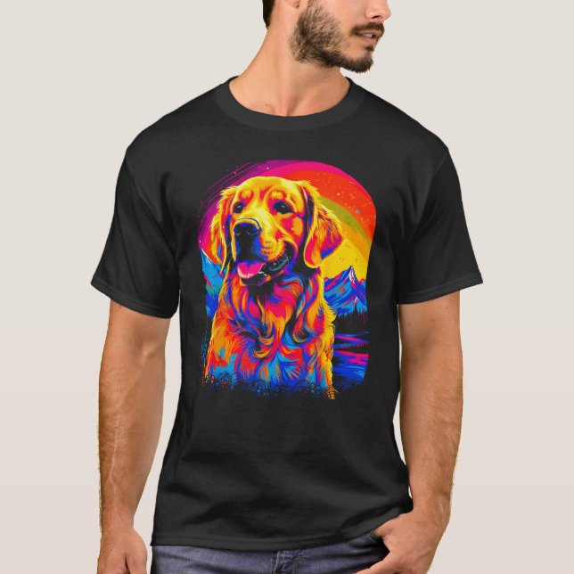 Camiseta Art Golden Retriever Dog Sunset (Anverso)