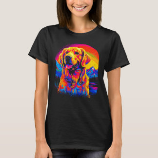 Camiseta Art Golden Retriever Dog Sunset