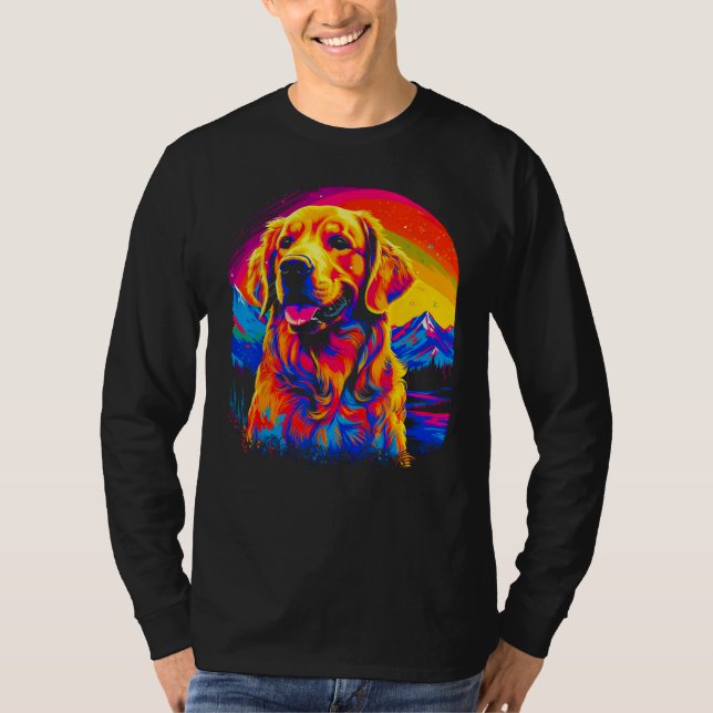 Camiseta Art Golden Retriever Dog Sunset (Anverso)