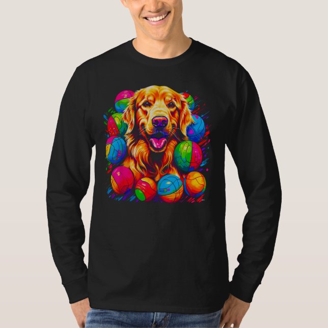 Camiseta Art Golden Retriever Dog Volleyball (Anverso)