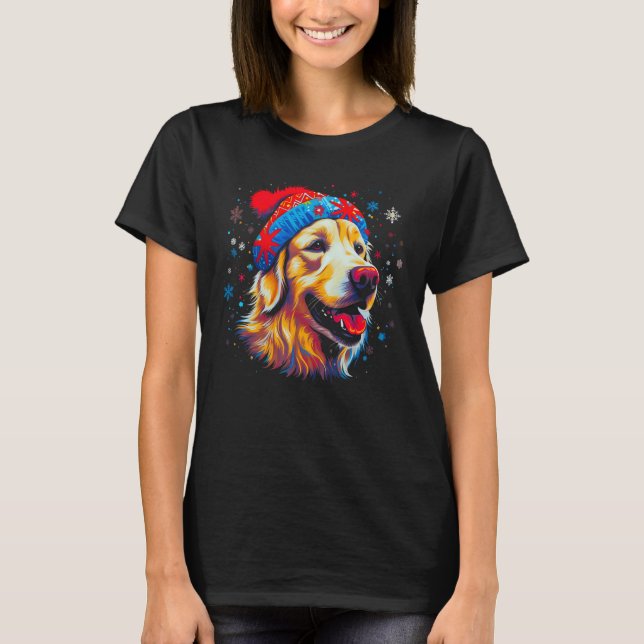 Camiseta Art Golden Retriever Dog Xmas (Anverso)