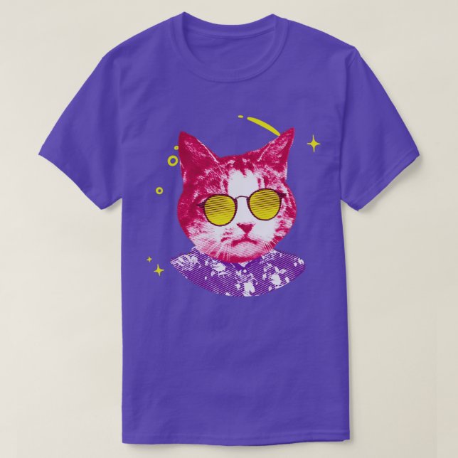 Camiseta Art Hipster Cat Kitty Colorful (Diseño del anverso)
